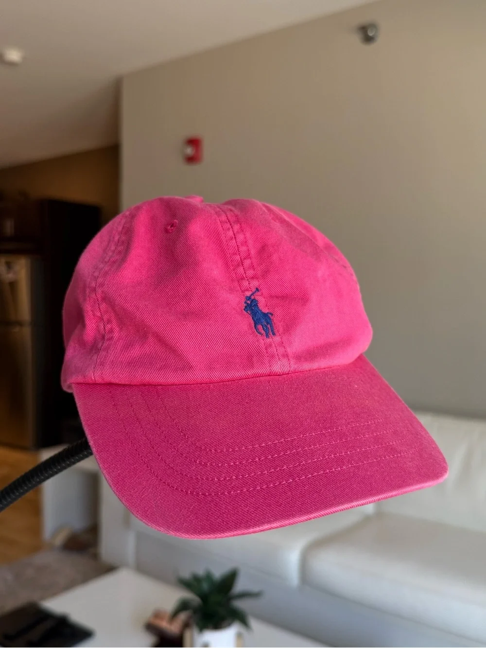 💯 Authentic Vintage Pink Polo by Ralph Lauren Baseball Cap with Navy Pony Logo